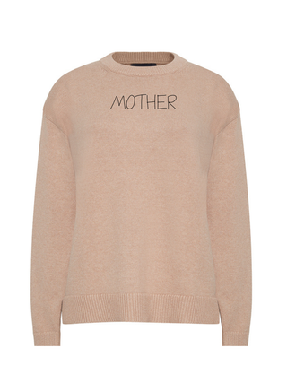 "mother" Maxine Sweater Cotton Cashmere LINGUA FRANCA NYC Oatmeal XS