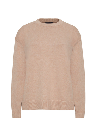 Custom Maxine Sweater Cotton Cashmere LINGUA FRANCA NYC Oatmeal XS