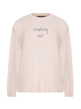 "crashing out" Maxine Sweater Cotton Cashmere LINGUA FRANCA NYC Pale Pink XS