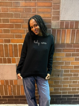 "holy mess" Maxine Sweater Cotton Cashmere LINGUA FRANCA NYC