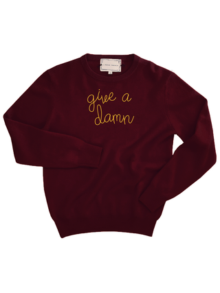 "give a damn" Women's Crewneck Sweater Donation100d Maroon XS 