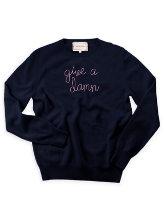 "give a damn" Women's Crewneck Sweater Donation100d Navy XS 