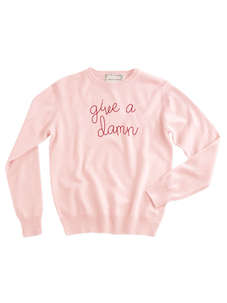 "give a damn" Women's Crewneck Sweater Donation100d Pale Pink XS 