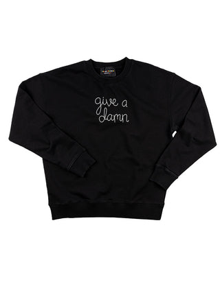 "give a damn" Women's Sweatshirt Sweatshirt Ecovest Black XS 