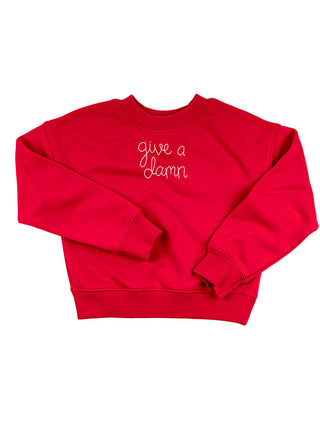 "give a damn" Kids' Sweatshirt Sweatshirt Ecovest Red 2T 