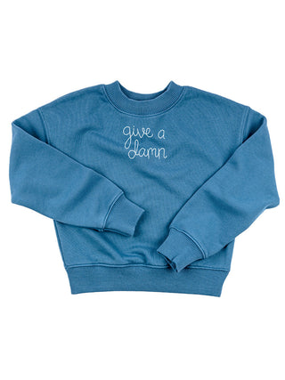 "give a damn" Kids' Sweatshirt Sweatshirt Ecovest Vintage Blue 2T 