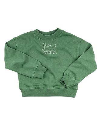 "give a damn" Kids' Sweatshirt Sweatshirt Ecovest Vintage Green 2T 