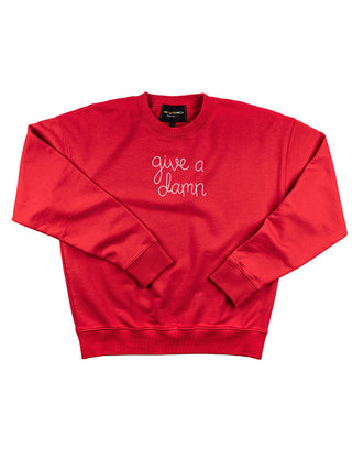 "give a damn" Women's Sweatshirt Sweatshirt Ecovest Red XS 