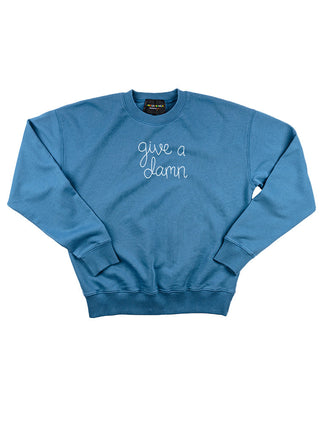 "give a damn" Men's Sweatshirt Sweatshirt Ecovest Vintage Blue S 