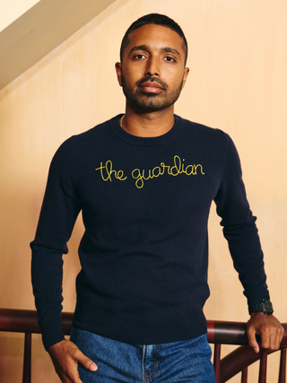 "the guardian" Men's Crewneck Cashmere Core LINGUA FRANCA NYC