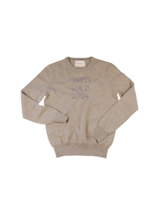 "harris walz 2024" Crewneck Sweater Donation10p Oatmeal XS 