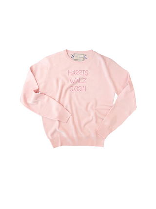 "harris walz 2024" Crewneck Sweater Donation10p Pale Pink XS 