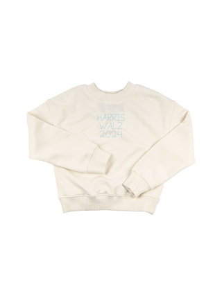 "harris walz 2024" Kids' Sweatshirt Sweatshirt Ecovest Cream 2T 