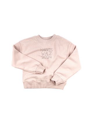 "harris walz 2024" Kids' Sweatshirt Sweatshirt Ecovest Light Pink 2T 