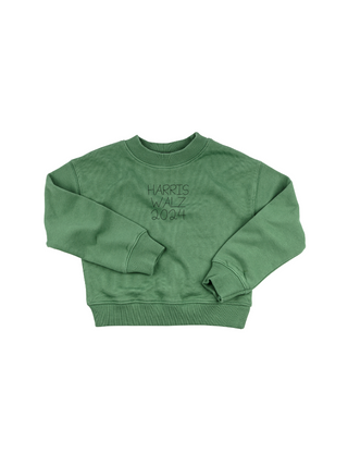 "harris walz 2024" Kids' Sweatshirt Sweatshirt Ecovest Vintage Green 2T 