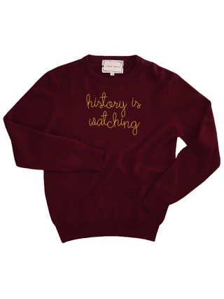 "history is watching" Crewneck Sweater Donation10p Maroon XS 