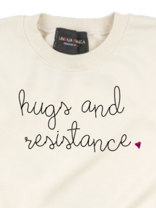 "hugs and resistance" Men's Sweatshirt Sweatshirt LINGUA FRANCA NYC