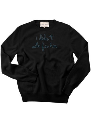 "i didn't vote for him" Men's Crewneck Sweater LINGUA FRANCA NYC Black XS 