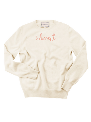 "i dissent" Crewneck Sweater Donation10p Cream XS 