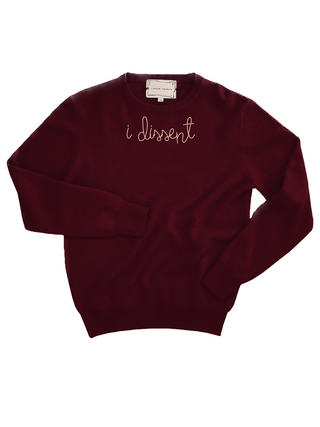 "i dissent" Crewneck Sweater Donation10p Maroon XS 