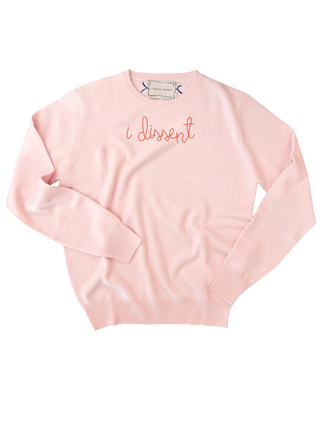 "i dissent" Crewneck Sweater Donation10p Pale Pink XS 