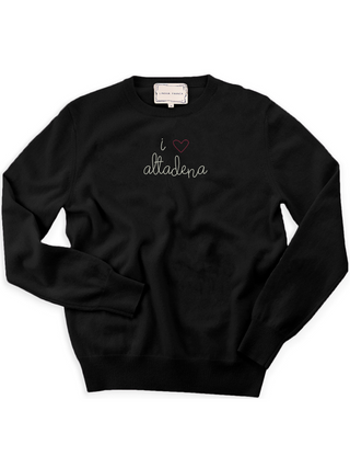 "i heart altadena" Women's Crewneck Cashmere Core Donation20p Black XS