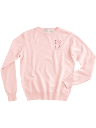 "i heart LA" Women's Crewneck Cashmere Core Donation100d Pale Pink XS