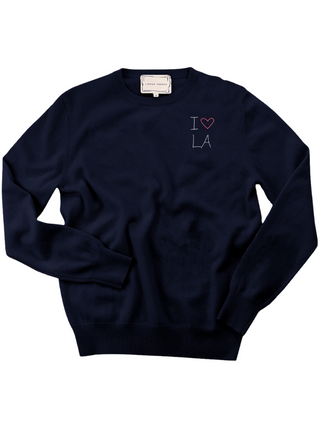 "i heart LA" Men's Crewneck Sweater Donation Navy XS