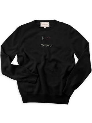 "i heart marin" Crewneck Cashmere Core Donation20p Black XS