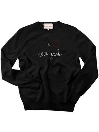 "i heart new york" Men's Crewneck Sweater LINGUA FRANCA NYC Black XS 