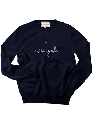 "i heart new york" Men's Crewneck Sweater LINGUA FRANCA NYC Navy XS 