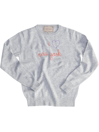 "i heart new york" Men's Crewneck Sweater LINGUA FRANCA NYC Smoke XS 