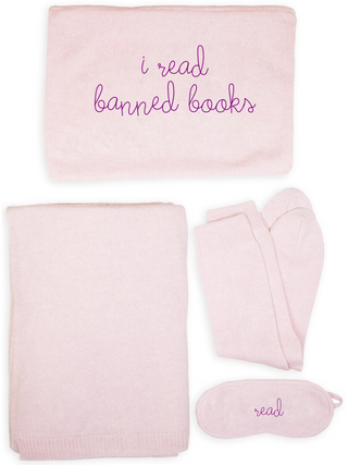 "i read banned books" Travel Set Travel Set LINGUA FRANCA NYC Pale Pink OS 