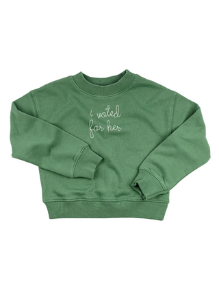 "i voted for her" Kids' Sweatshirt Sweatshirt Ecovest Vintage Green 2T 