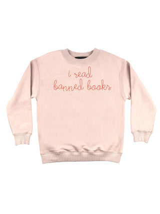 "i read banned books" kids' sweatshirt Sweatshirt Dubow 2T Light Pink 