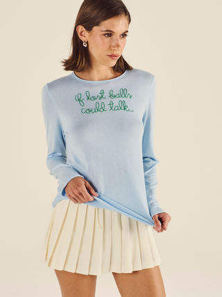 "if lost balls could talk" Silk Cashmere Crewneck