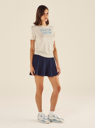 "if lost balls could talk..." Silk Cashmere Short Sleeve Crewneck