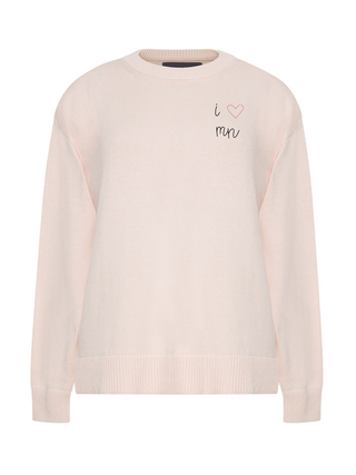 "i heart mn" Maxine Sweater Cotton Cashmere LINGUA FRANCA NYC Pale Pink XS