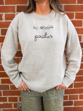"in omnia paratus" Maxine Sweater Cotton Cashmere LINGUA FRANCA NYC