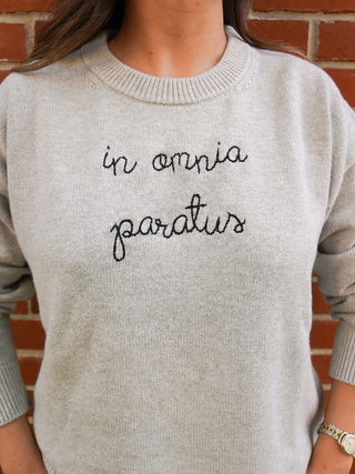 "in omnia paratus" Maxine Sweater Cotton Cashmere LINGUA FRANCA NYC