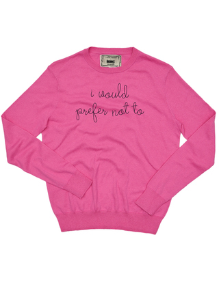 "i would prefer not to" Cotton Silk Crewneck 307 Other LINGUA FRANCA NYC Magenta XS