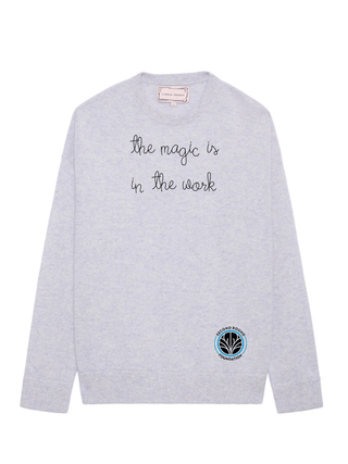 "the magic is in the work" Jane Oversized Cashmere Crewneck