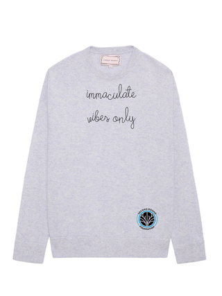 "immaculate vibes only" Jane Oversized Cashmere Crewneck