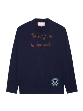 "the magic is in the work" Jane Oversized Cashmere Crewneck