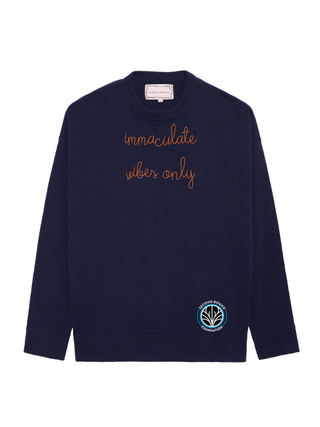 "immaculate vibes only" Jane Oversized Cashmere Crewneck