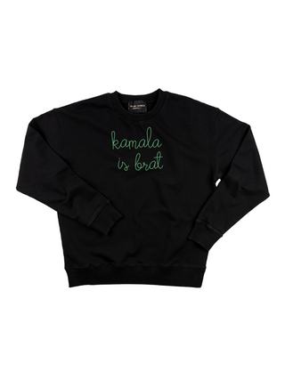 "kamala is brat" Women's Sweatshirt Sweatshirt Ecovest Black XS 