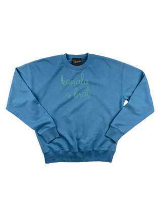 "kamala is brat" Men's Sweatshirt Sweatshirt Ecovest Vintage Blue S 