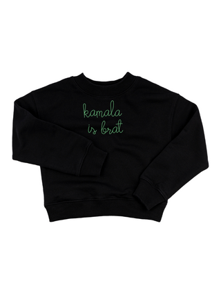 "kamala is brat" Kids' Sweatshirt Sweatshirt Ecovest Black 2T 