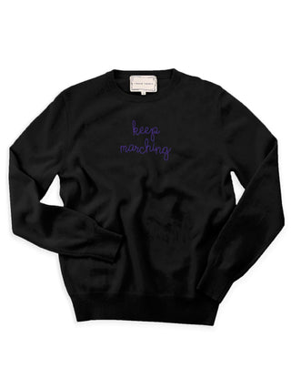 "keep marching" Crewneck Sweater Lingua Franca Black XS 