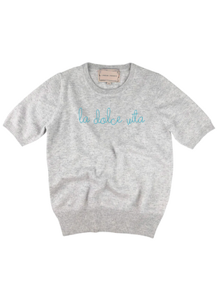 "la dolce vita" Short Sleeve  Lingua Franca NYC Smoke XS 